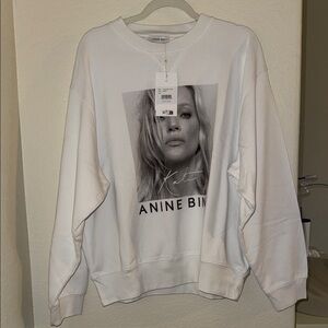 Anine Bing White Sweatshirt with Graphic Print